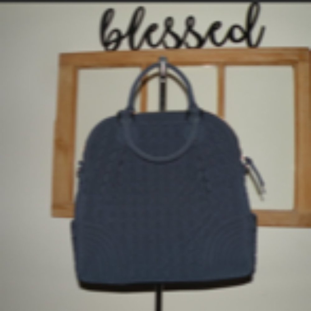 Vera Bradley large dark navy blue quilted cross body/ hand bag.